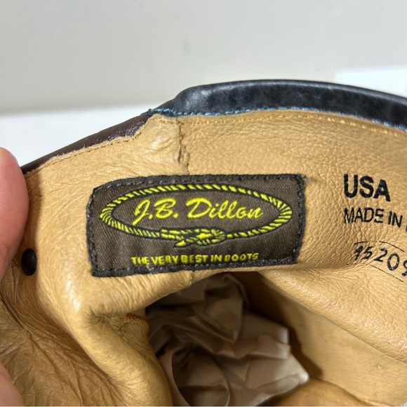 JB Dillon Reserve Brown Leather Paisley Pattern Zip Cowgirl Trendy Ankle Boots 8 - Picture 13 of 16